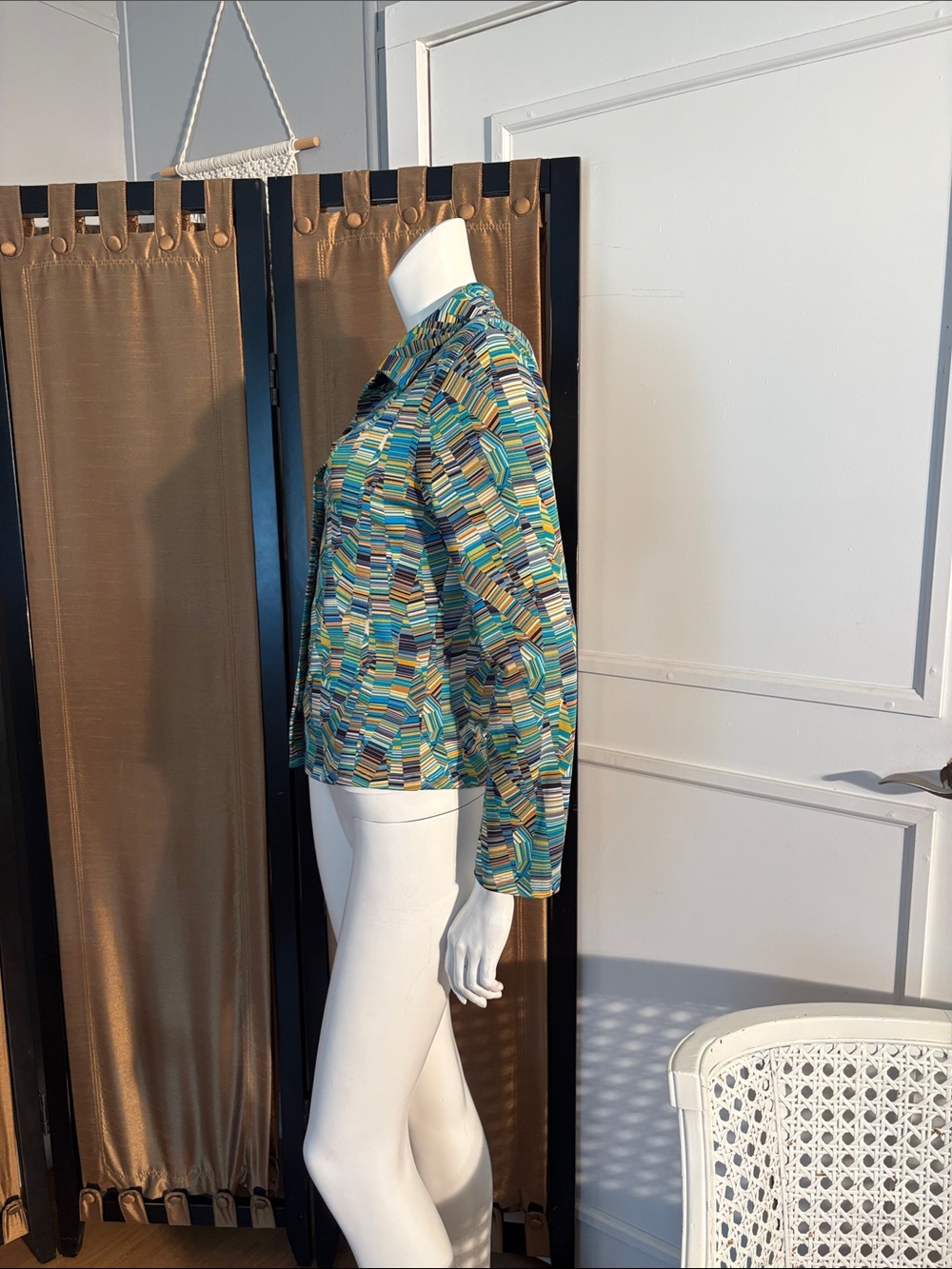 Women’s Multicolor Geo-Print Button-Up Top From Designer brand Pia